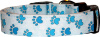 Blue on Blue Paw Prints Dog Collar